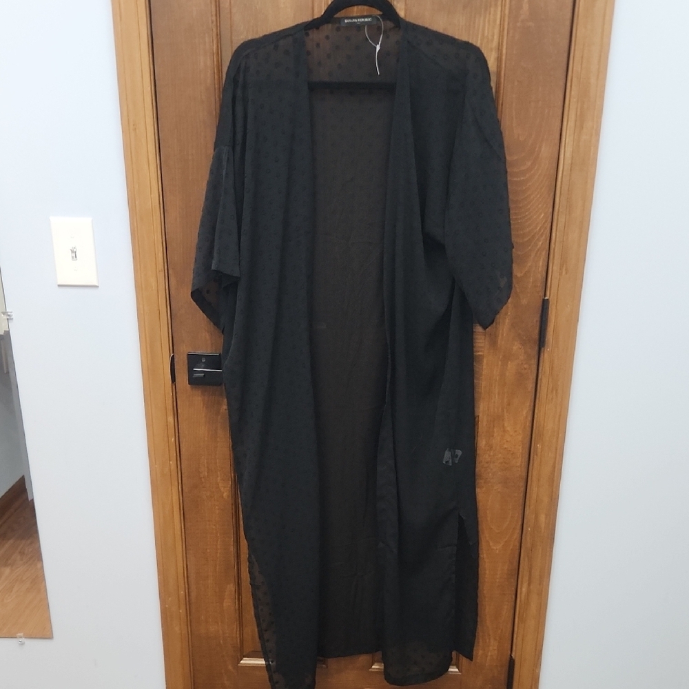 Banana Republic Black Polka Dot Sheer Cover-Up